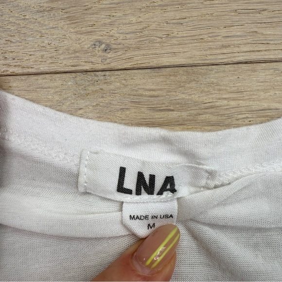LNA Women's White V-Neck Top - Picture 3 of 5